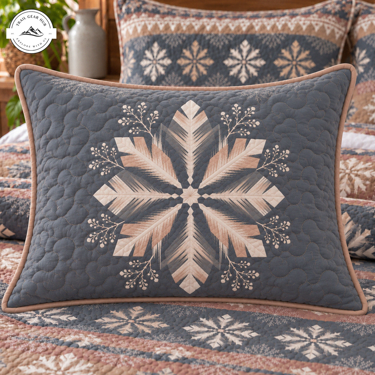 Winter Snowflake Quilted Pillow Cover TN269QLTPLC