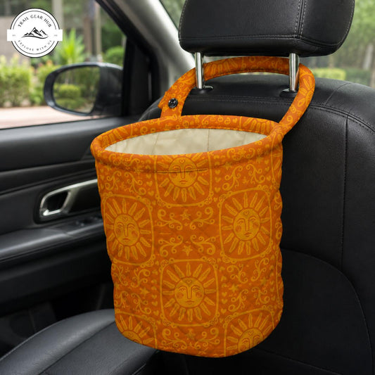Boho Sun Quilted Car Trash Bin TN09