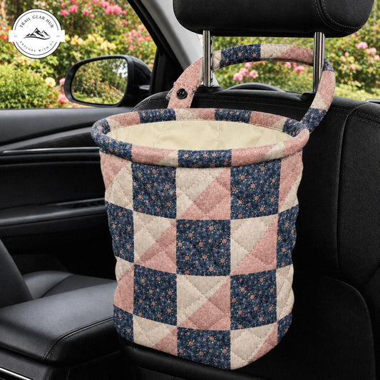 Cozy Floral Quilted Car Trash Bin TN10