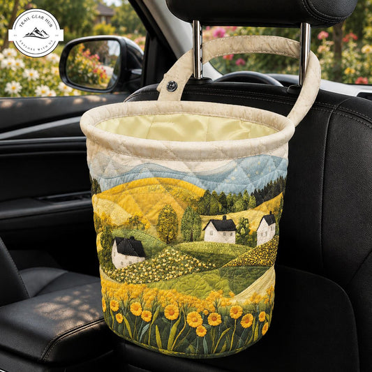 Landscape Floral Quilted Car Trash Bin TN11