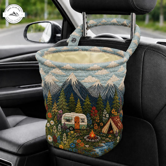Camper & Mountain Quilted Car Trash Bin TN14