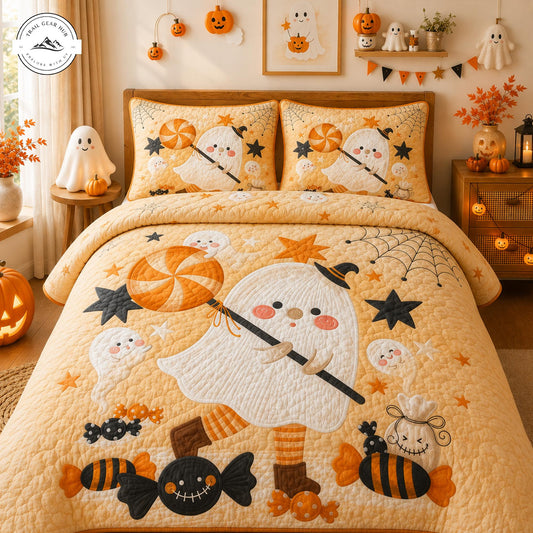 Cute Pumpkin & Lollipop Quilted Duvet Cover Set TN12