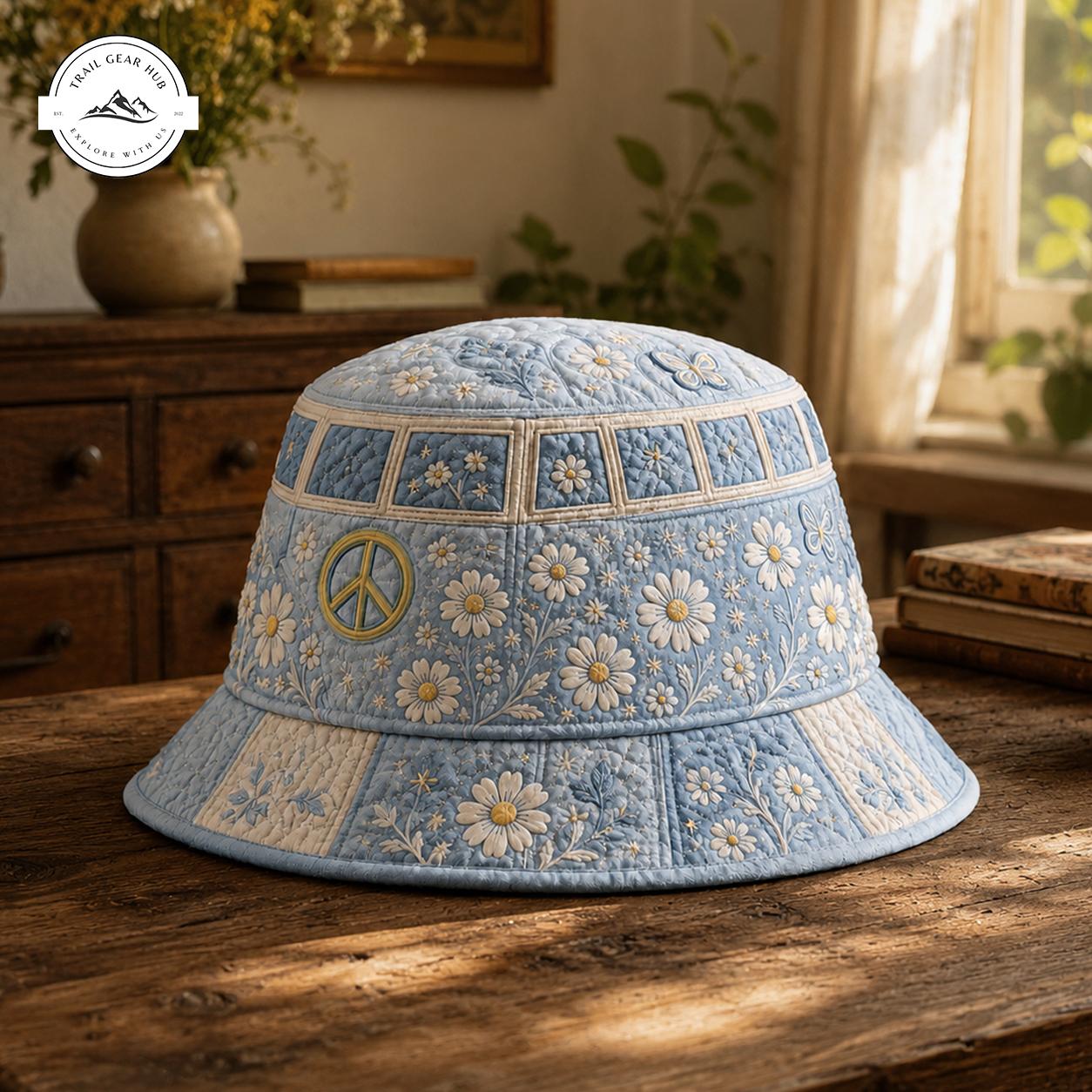 Retro Flower Power Quilted Fishing Hat TN01
