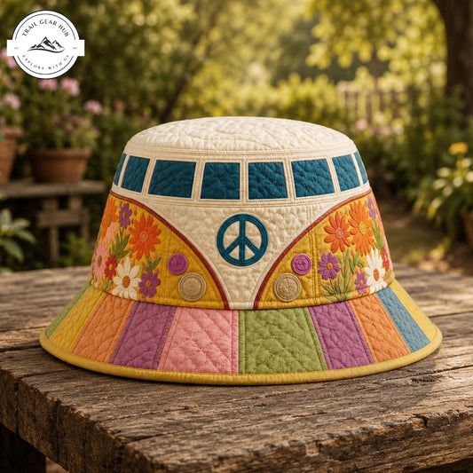 Retro Flower Power Sun Quilted Fishing Hat TN05