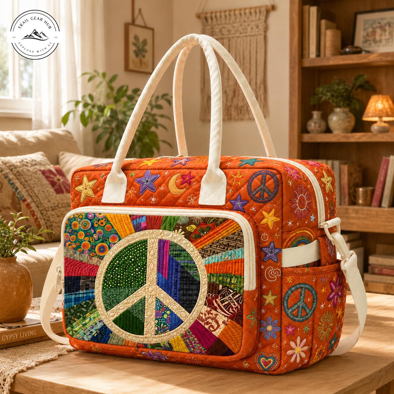 Retro Boho Patchwork Quilted Puffy Tote TN09