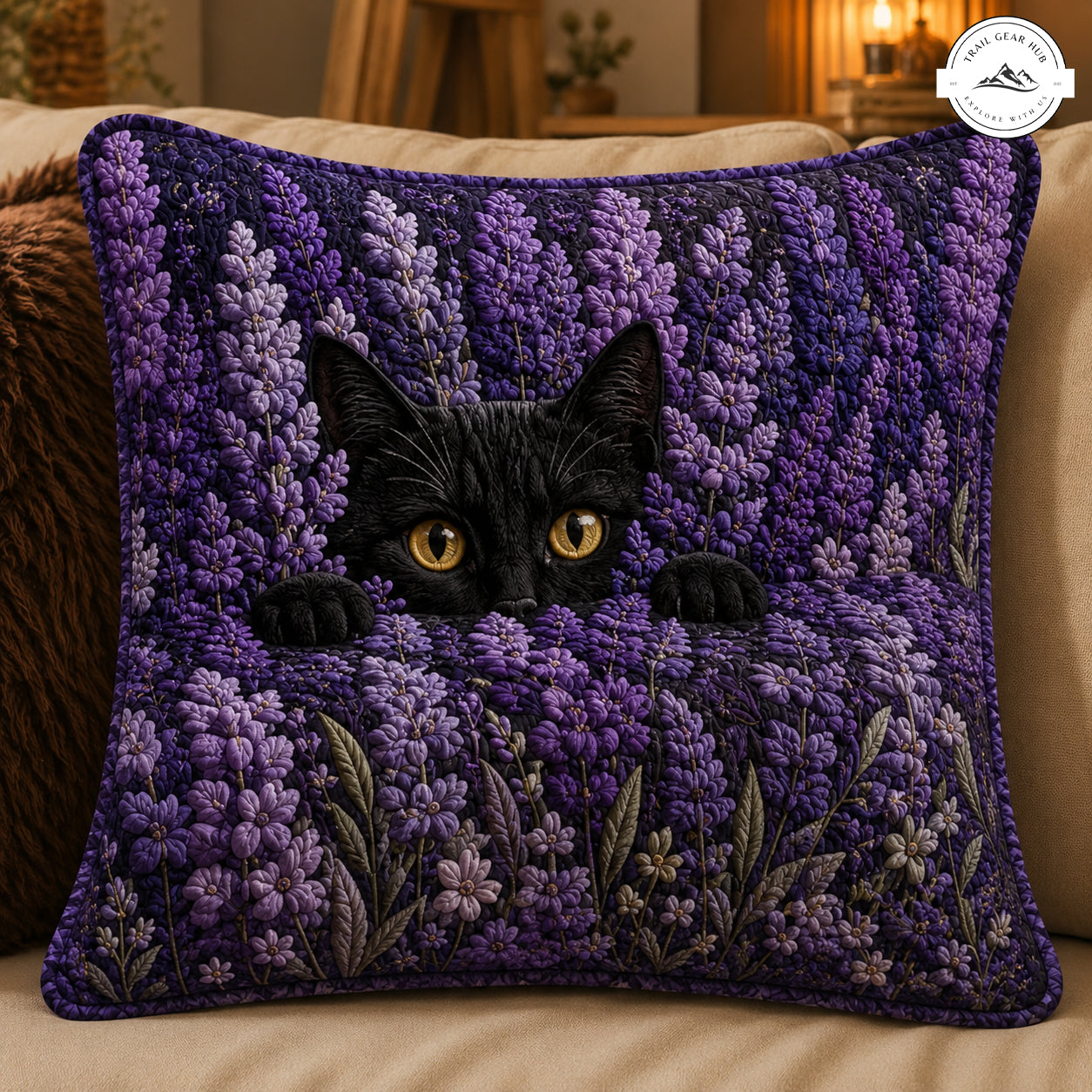 Lavender Shadow Quilted Pillow Cover TN01
