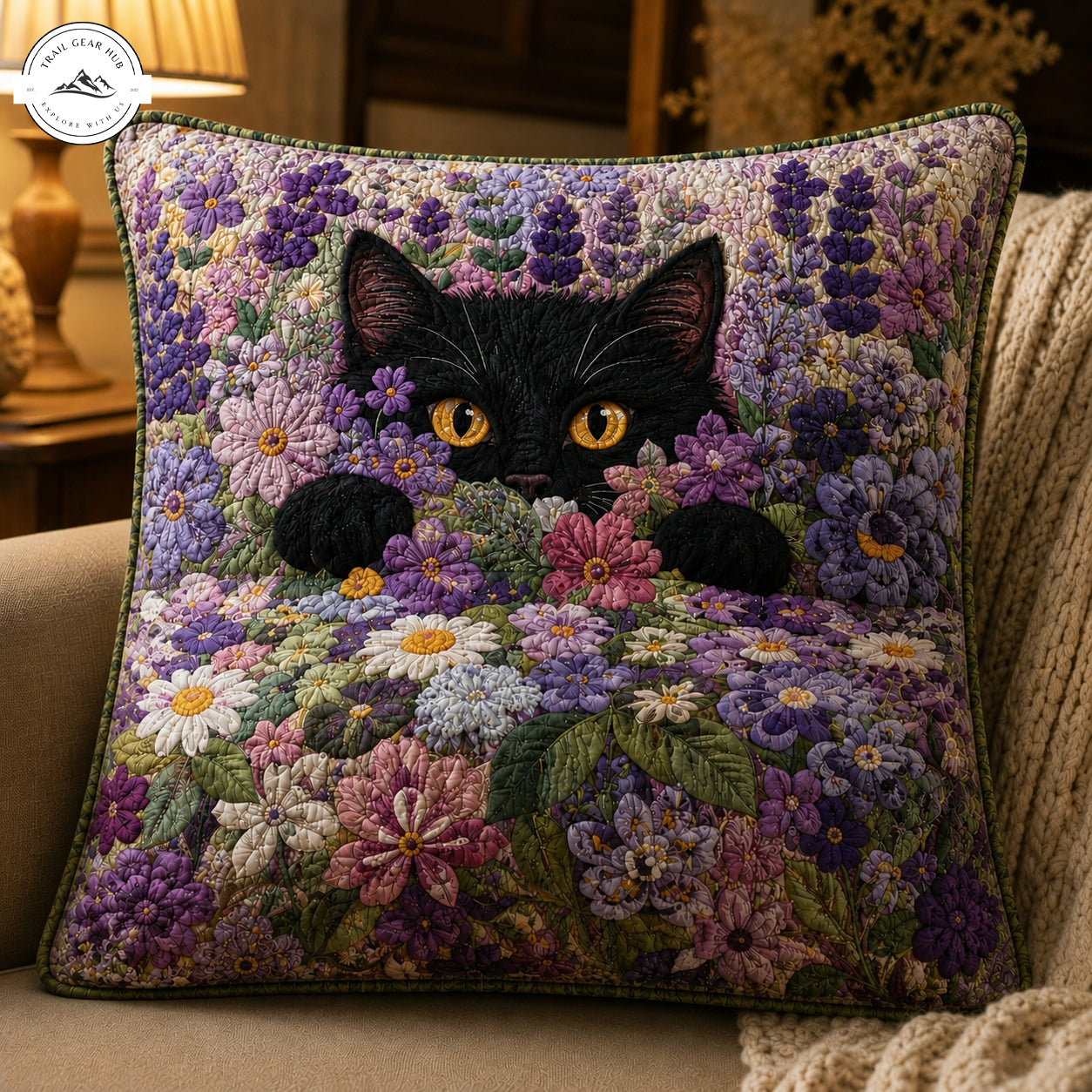 Lavender Haven Quilted Pillow Cover TN03