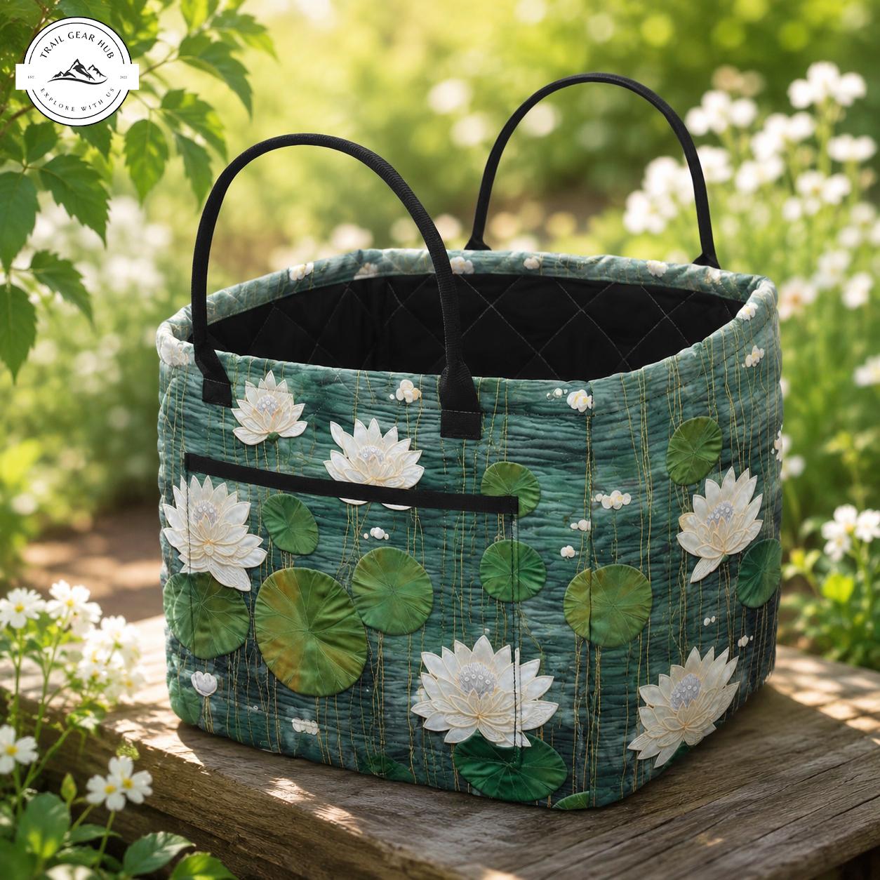 Lotus Flowers Quilted Storage Basket TN23