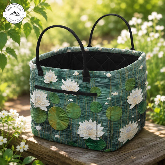 Lotus Flowers Quilted Storage Basket TN23