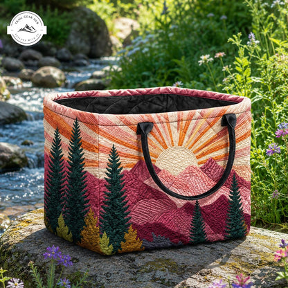Mountain Sunrise Quilted Storage Basket TN49