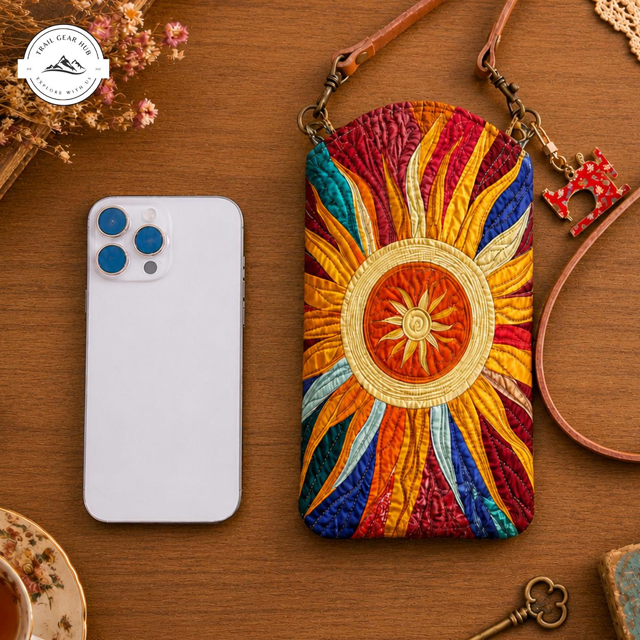 The Sunburst Quilted Slim Phone Crossbody Bag TN05