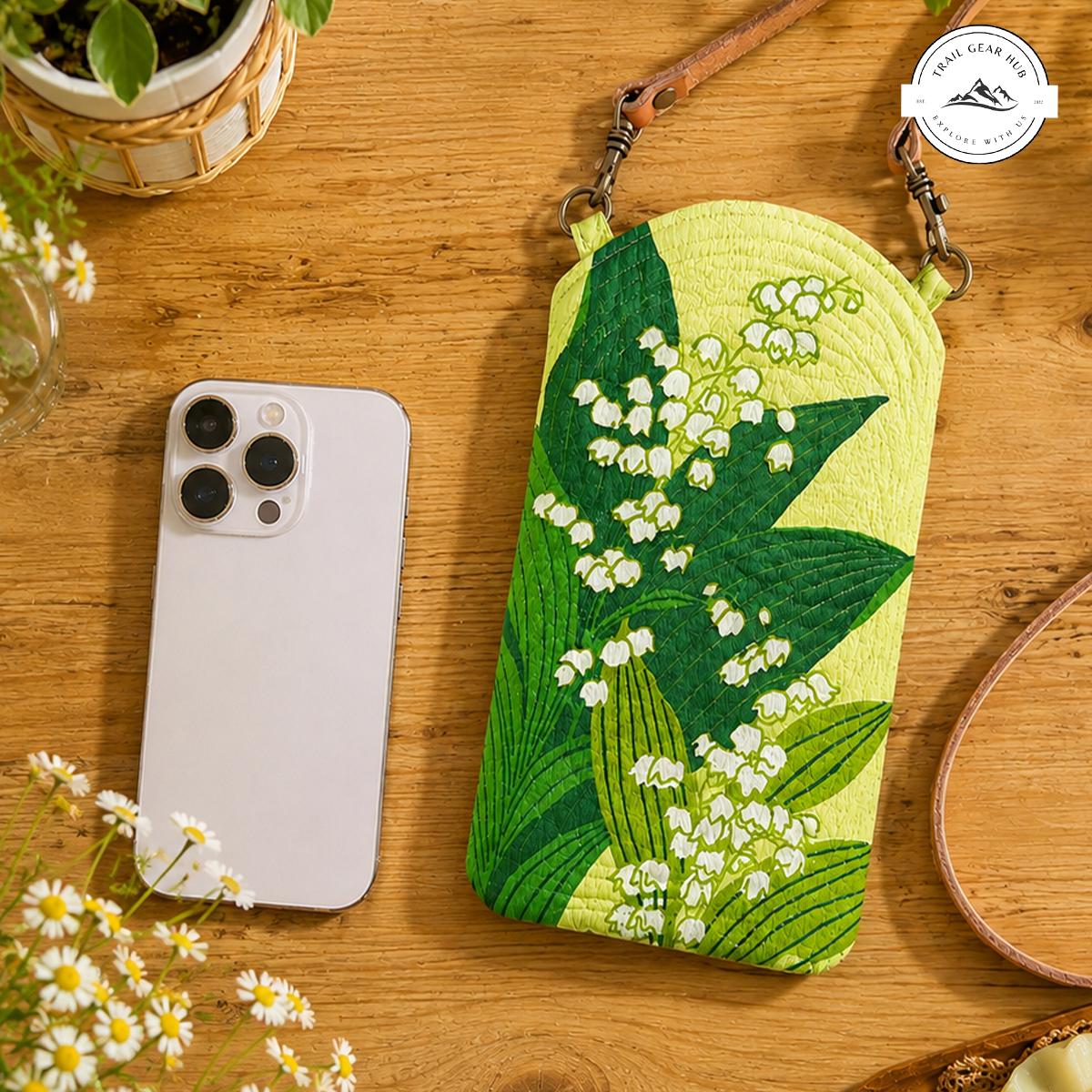 Lily of the Valley Quilted Slim Phone Crossbody Bag TN28