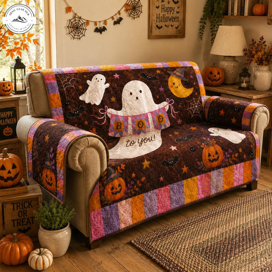 Halloween Ghost & Pumpkin Quilted Seat Sofa TN01