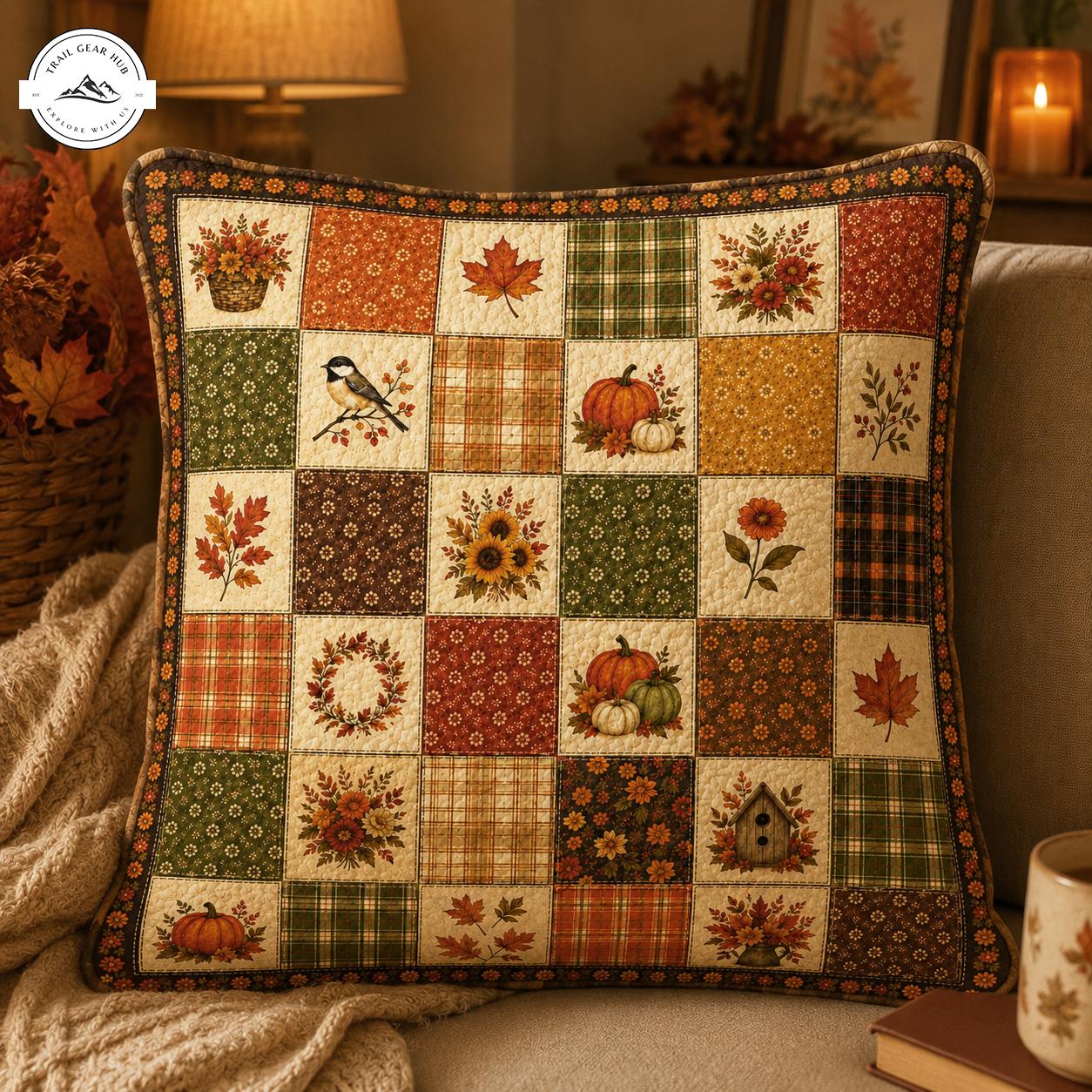 Autumn Patchwork Quilted Pillow Cover TN07QLTPLC