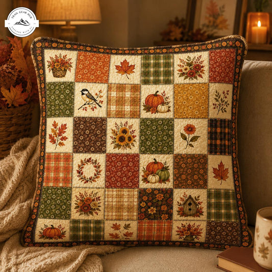 Autumn Patchwork Quilted Pillow Cover TN07QLTPLC
