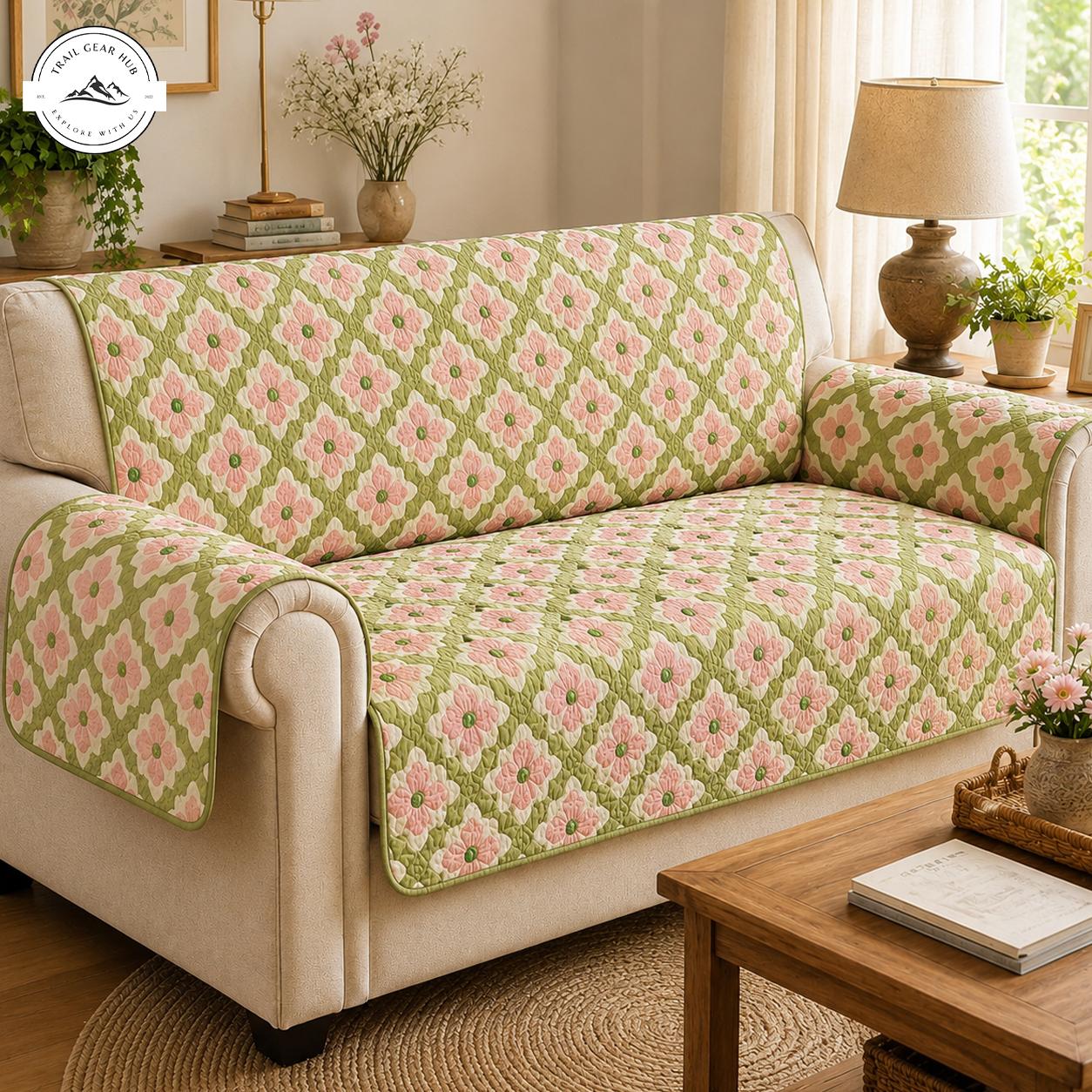 Vintage Floral Quilted Seat Sofa TN15