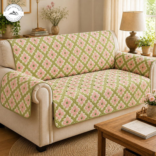 Vintage Floral Quilted Seat Sofa TN15