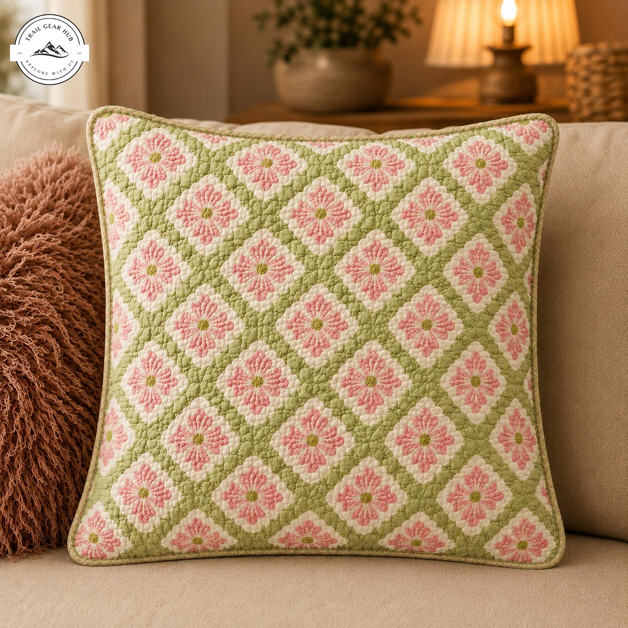 Vintage Floral Quilted Pillow Cover TN15QLTPLC