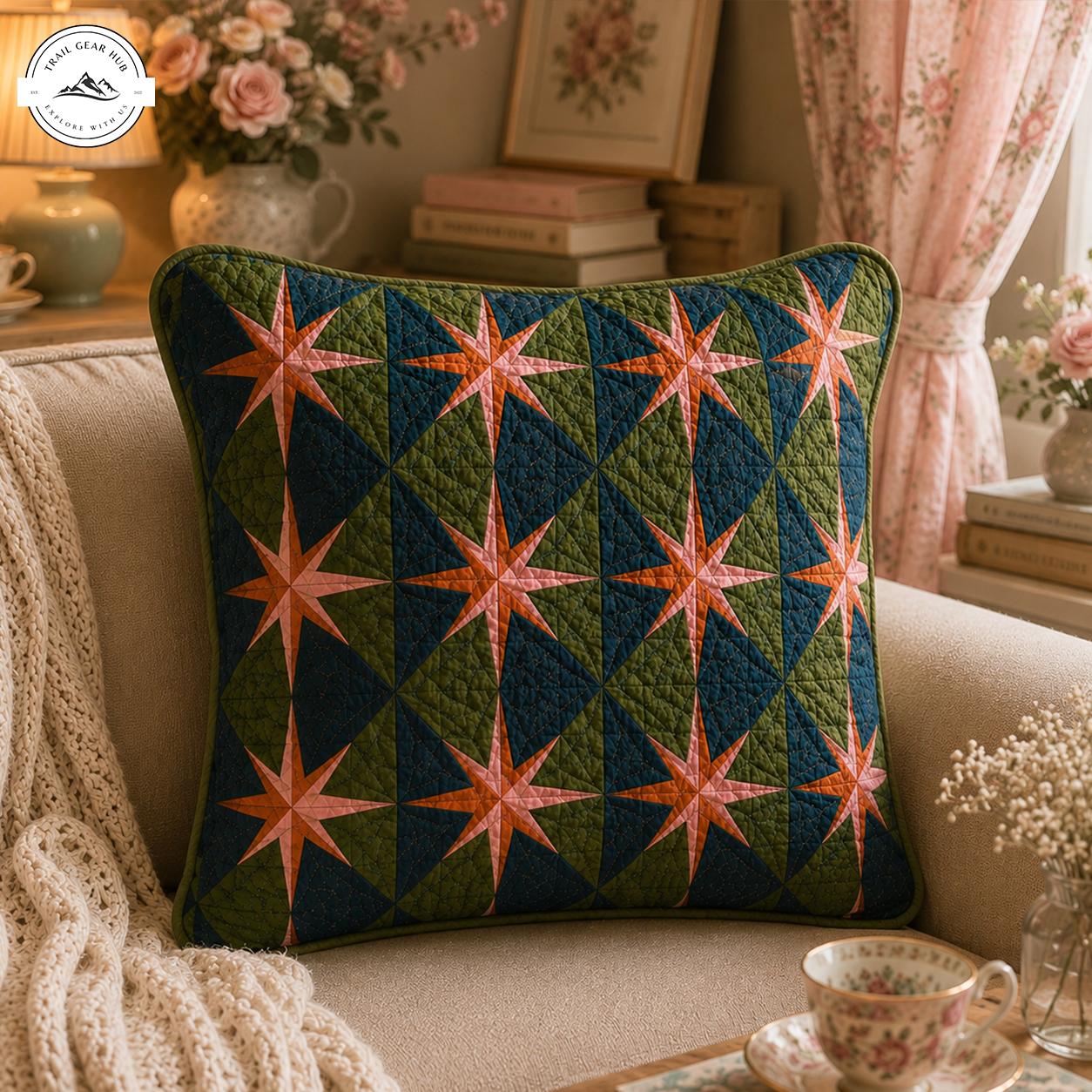 Star Patchwork Quilted Pillow Cover TN16QLTPLC