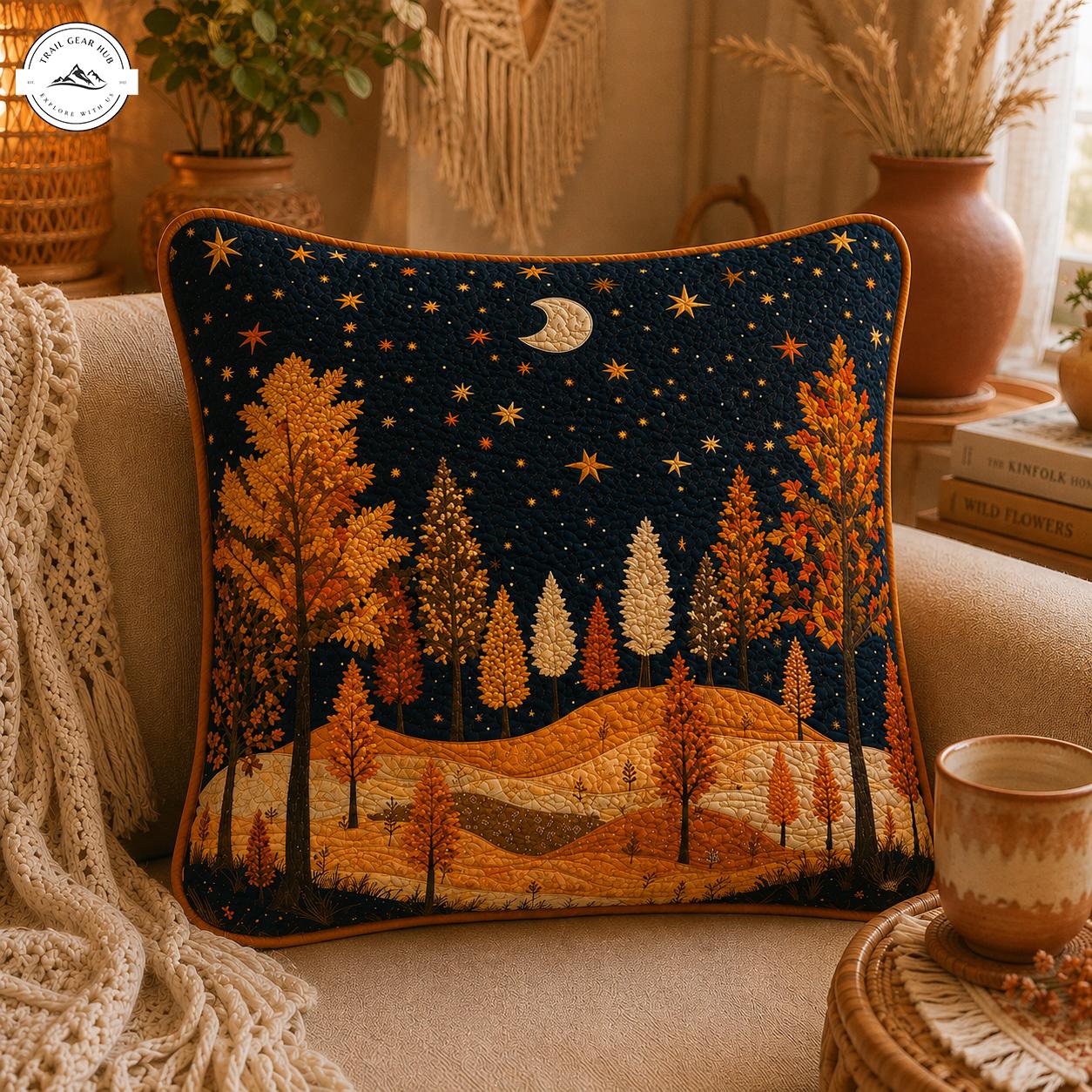 Autumn Forest Quilted Pillow Cover TN20QLTPLC