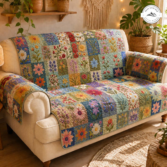Cottagecore Wildflower Quilted Seat Sofa TN35