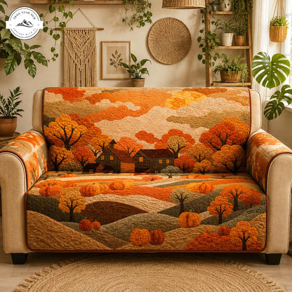 Autumn Harvest Pumpkin Quilted Seat Sofa TN47