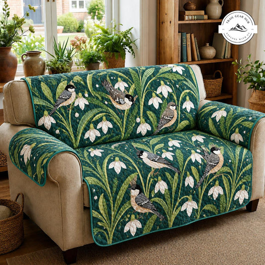 Botanical Snowdrop & Birds Quilted Seat Sofa TN53
