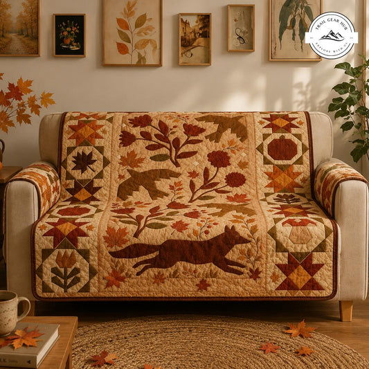 Autumn Woodland Fox Quilted Seat Sofa TN80