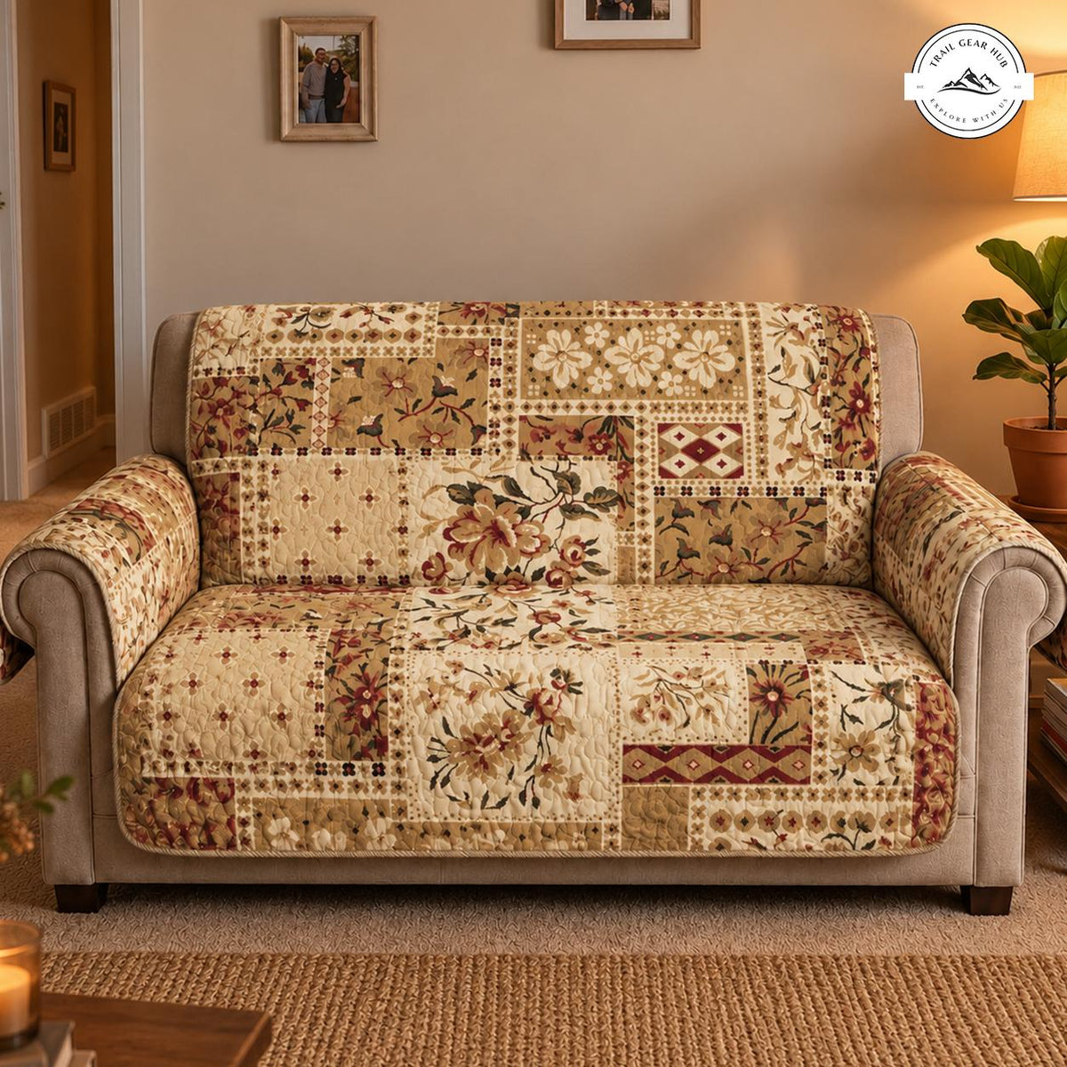 Vintage Patchwork Quilted Seat Sofa TN93