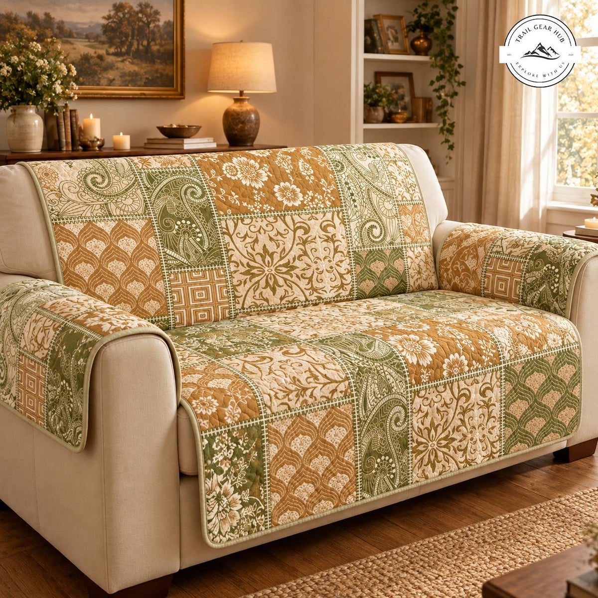 Vintage Floral & Paisley Quilted Seat Sofa TN99