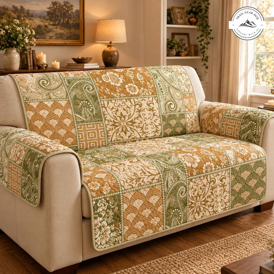 Vintage Floral & Paisley Quilted Seat Sofa TN99