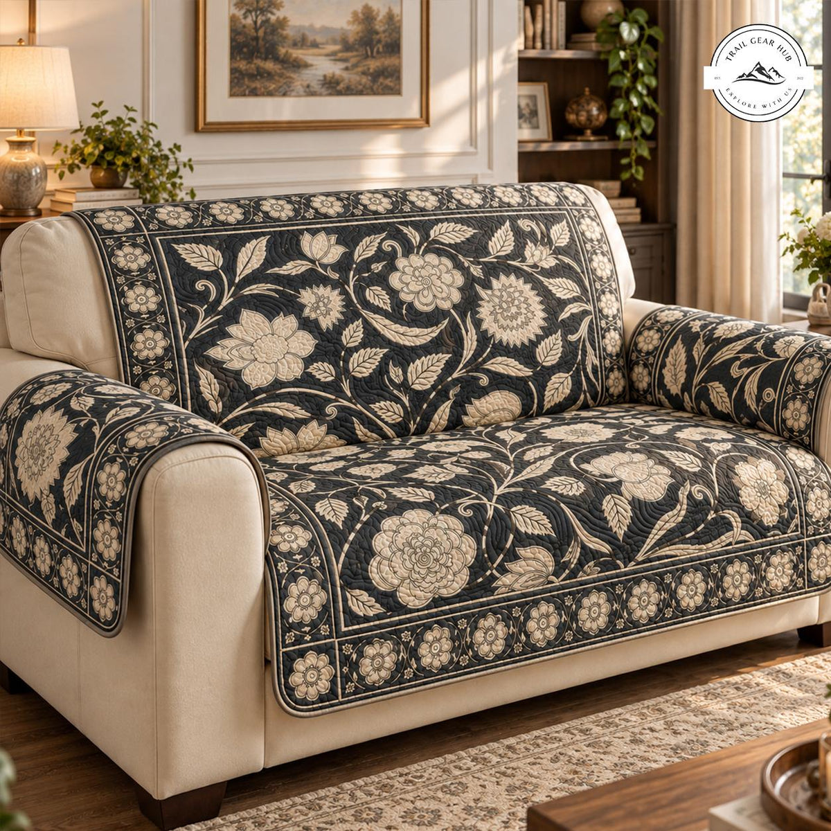Vintage Floral Quilted Seat Sofa TN110