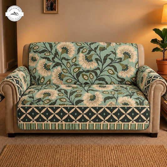 Vintage Floral Pattern Quilted Seat Sofa TN151