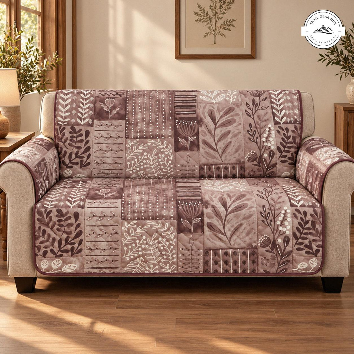 Botanical Patchwork Quilted Seat Sofa TN173