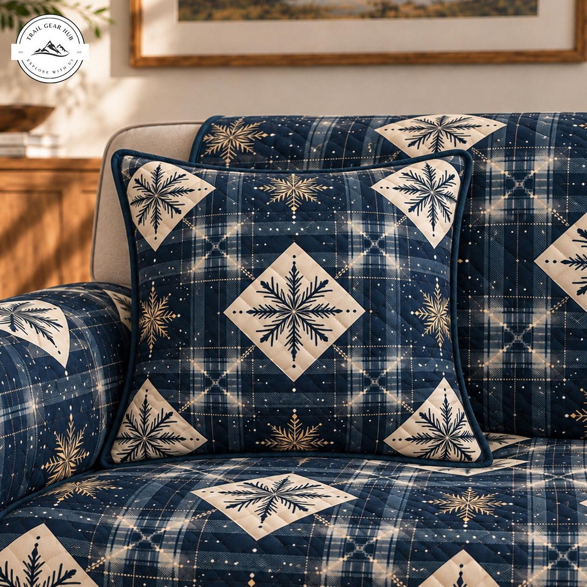 Christmas Snowflake Quilted Pillow Cover TN181QLTPLC