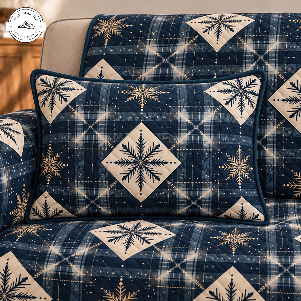 Christmas Snowflake Quilted Pillow Cover TN181QLTPLC