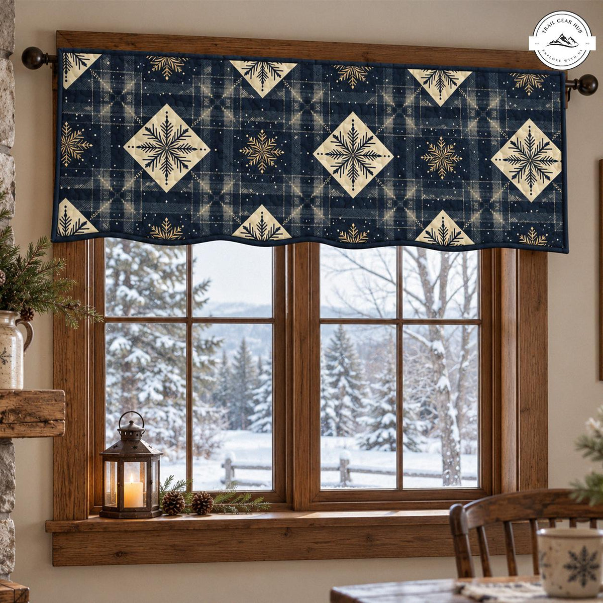 Christmas Snowflake Quilted Valance TN181QLTVL