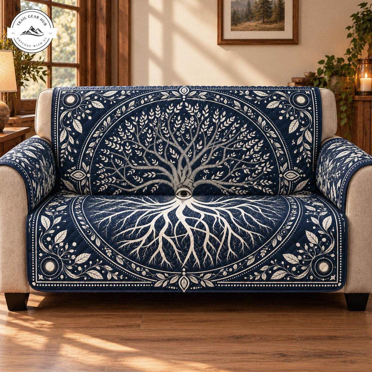 Bohemian Tree of Life Quilted Seat Sofa TN197