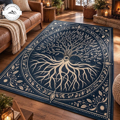Bohemian Tree of Life Premium Faux Cashmere Area Rug TN197FCARUG