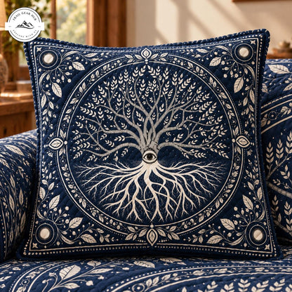 Bohemian Tree of Life Quilted Pillow Cover TN197QLTPLC
