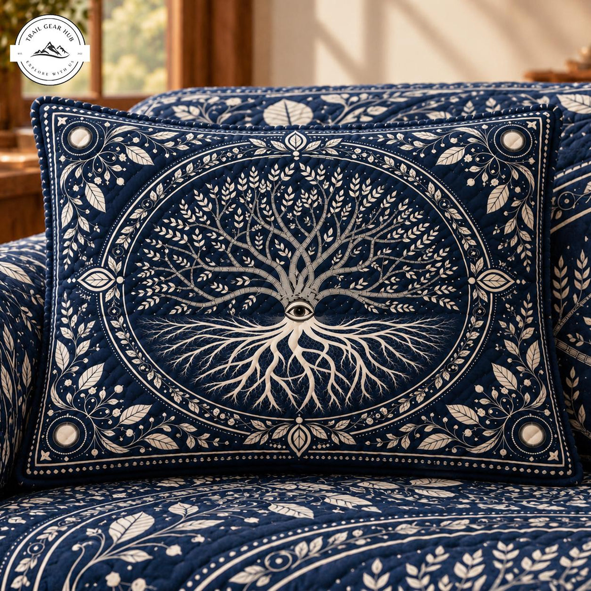 Bohemian Tree of Life Quilted Pillow Cover TN197QLTPLC
