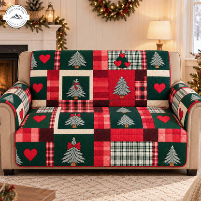 Holiday Patchwork Christmas Tree Quilted Seat Sofa TN206