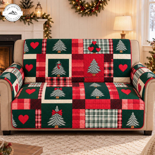 Holiday Patchwork Christmas Tree Quilted Seat Sofa TN206