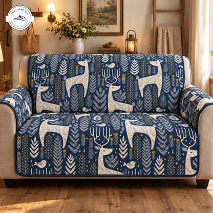 Rustic Nordic Woodland Deer Quilted Seat Sofa TN211