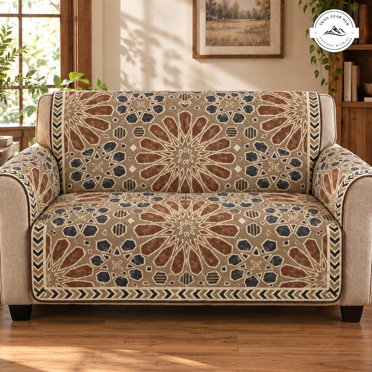 Moroccan Geometric Quilted Seat Sofa TN212