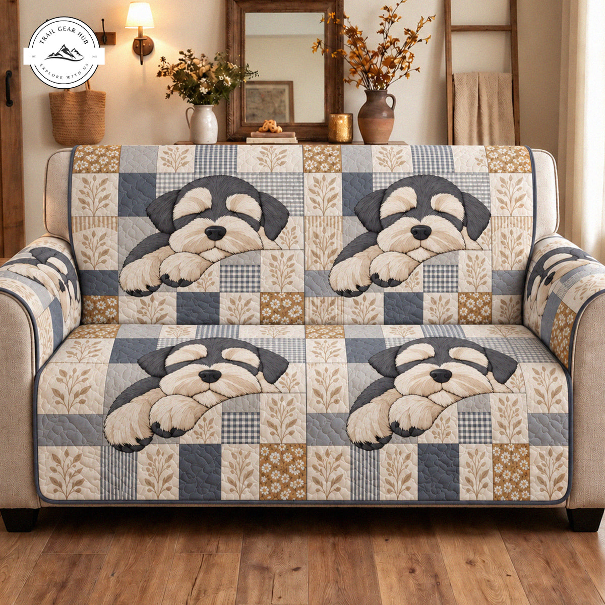 Cute Dog Patchwork Quilted Seat Sofa TN230