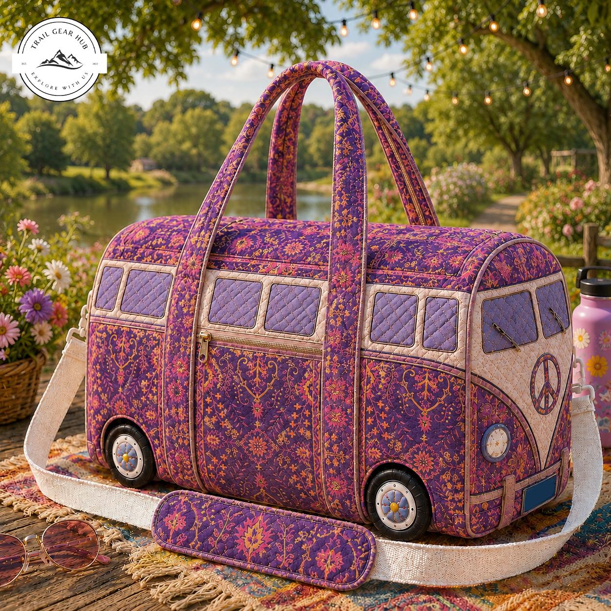 Vintage Camper Bus Quilted Travel Bag TN19