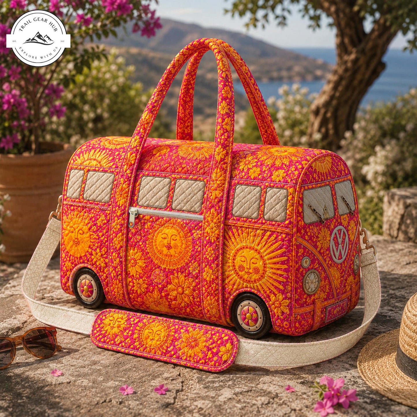 Boho Hippie Camper Van Quilted Travel Bag TN20