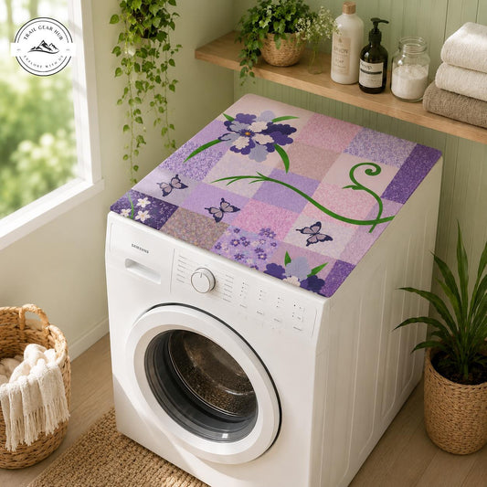 Purple Patchwork Floral Quilted Washing Machine Cover TN38QLTWMC