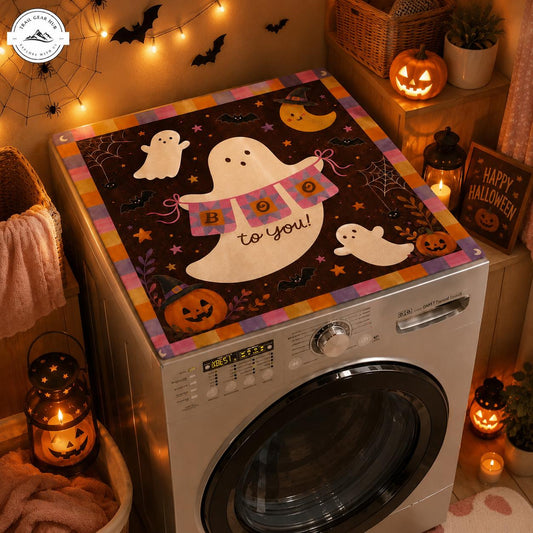 Cute Boo Ghost Halloween Quilted Washing Machine Cover TN50QLTWMC
